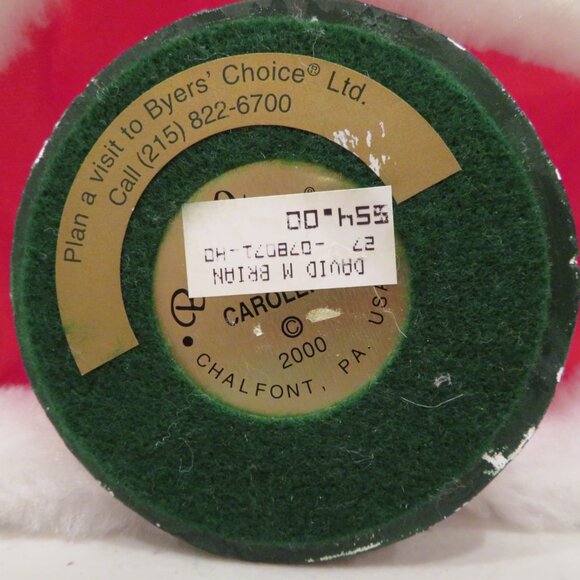 Christmas 2000 Byers’ Choice Caroler Mrs. Claus in Red Velvet Dress Green Scarf - Picture 11 of 16